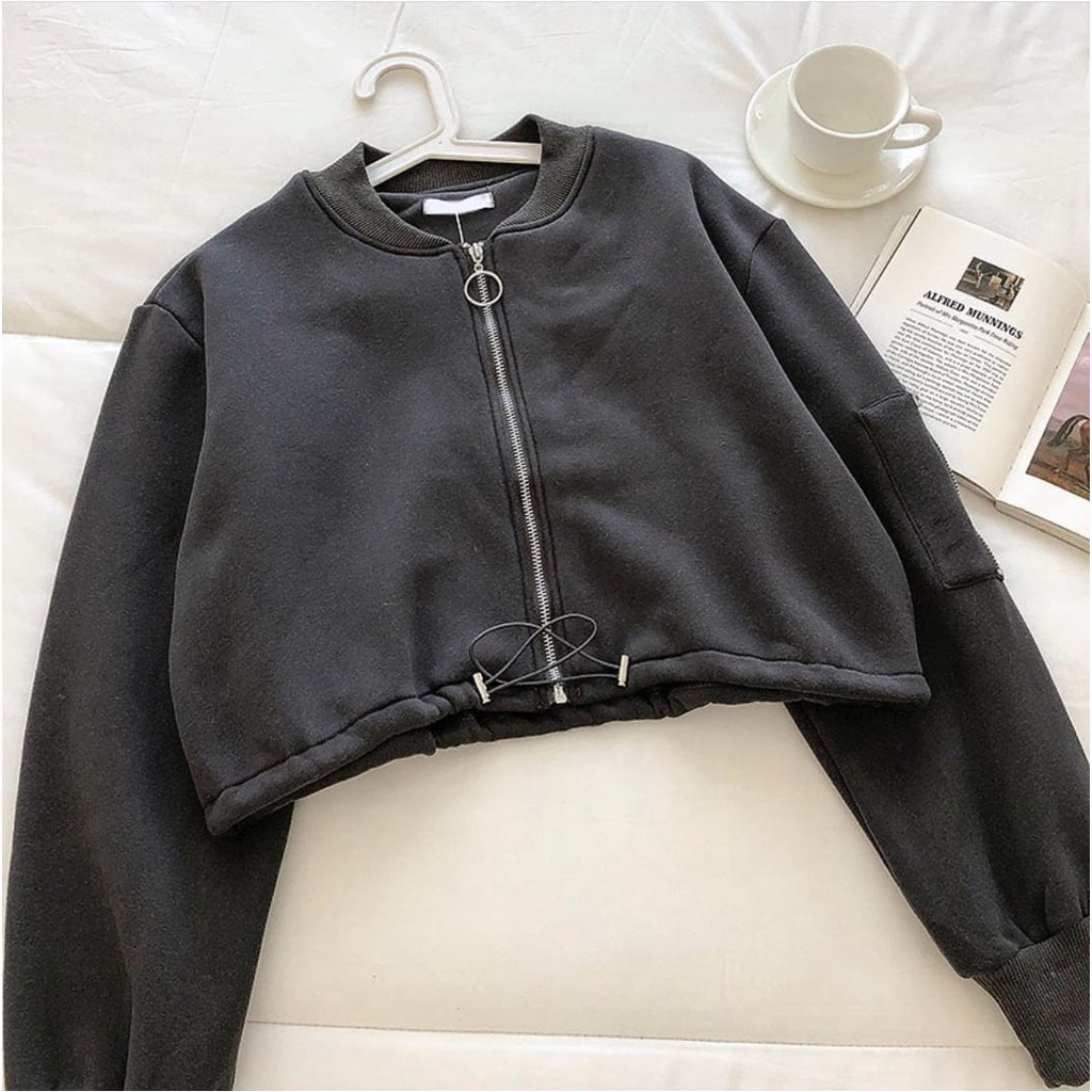 JAKET WANITA MILKY CROPE JAKET KOREAN STYLE - JAKET CROOPE WANITA
