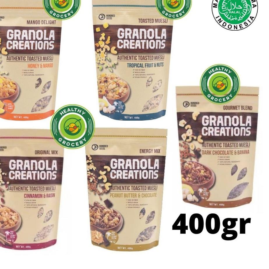 

Lagi murah--Granola Creations HALAL 400gr cinnamon raisin, chocolate banana honey mango tropical fruit peanut