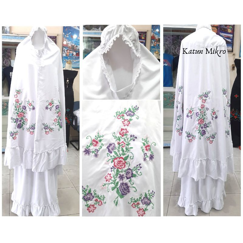 MUKENA BORDIR PUTIH (KATUN MIKRO)
