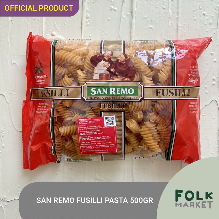 

SAN REMO Fusilli Pasta 500 gr - sanremo 500gr