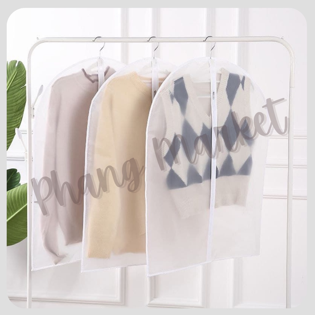 Cover Plastik Sarung Laundry Gantungan Pelindung Penutup Dress Jaket Baju Gaun Pakaian Jas Gamis