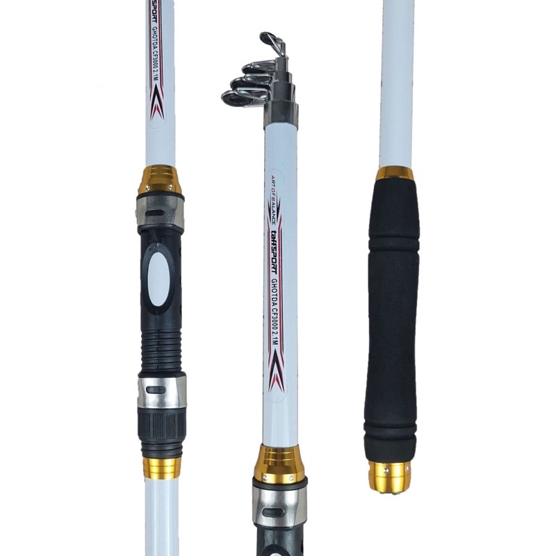 TaffSPORT GHOTDA Joran Pancing Telescopic Fishing Rod Pole Carbon Fiber 2.1M - 3M