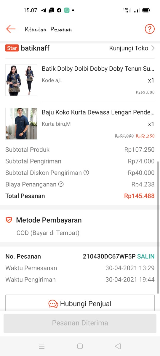 Batik Dolby Dolbi Dobby Doby Tenun Sutra Tulis Katun Atbm Baron Atasan Batik Wanita Sogan Srg308