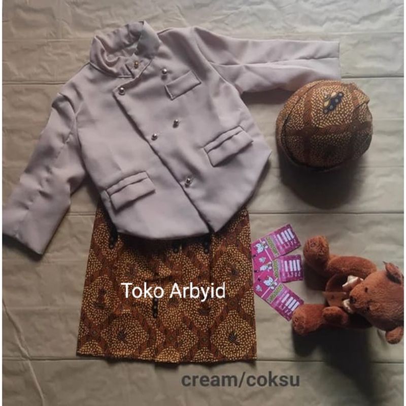 Setelan  Beskap Anak/Beskap Bayi/Baju Adat Jawa Anak/ Turun Tanah/Tedak sinten