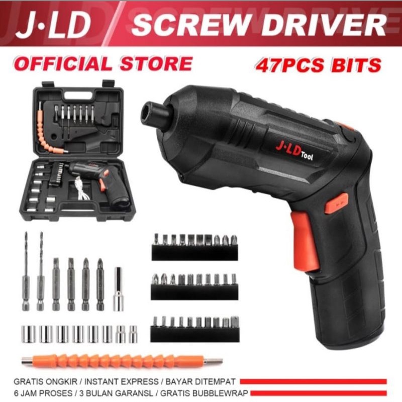 CORDLESS SCREWDRIVER 4,2V JLD TOOLS MESIN BOR OBENG BATERAI JLD 4,2V