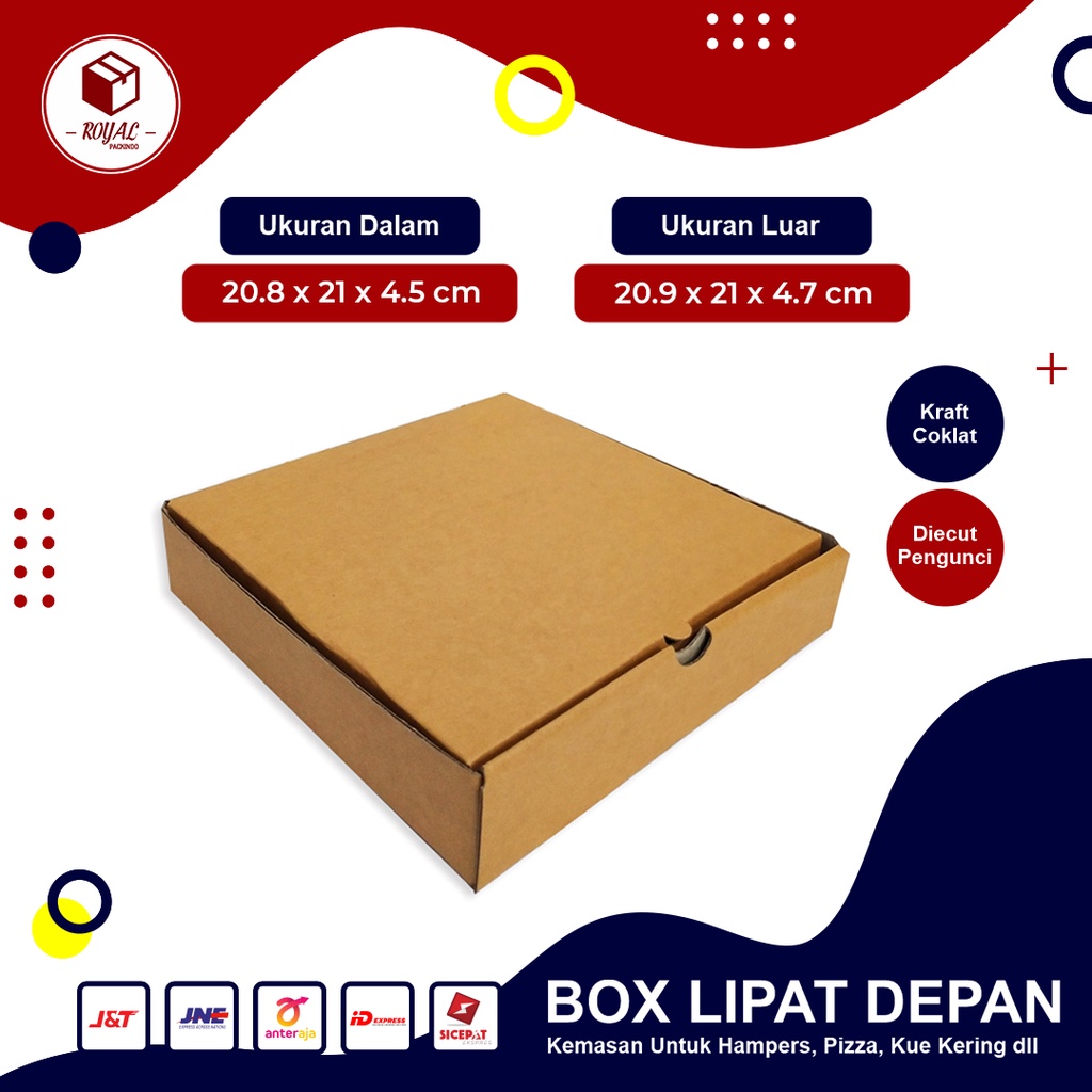 Box Polos size 21 x 21 x 4,5 cm Kardus/Packing/Polos/Pizza/Box/Hampers/BoxPizza - Bisa custom sablon-7