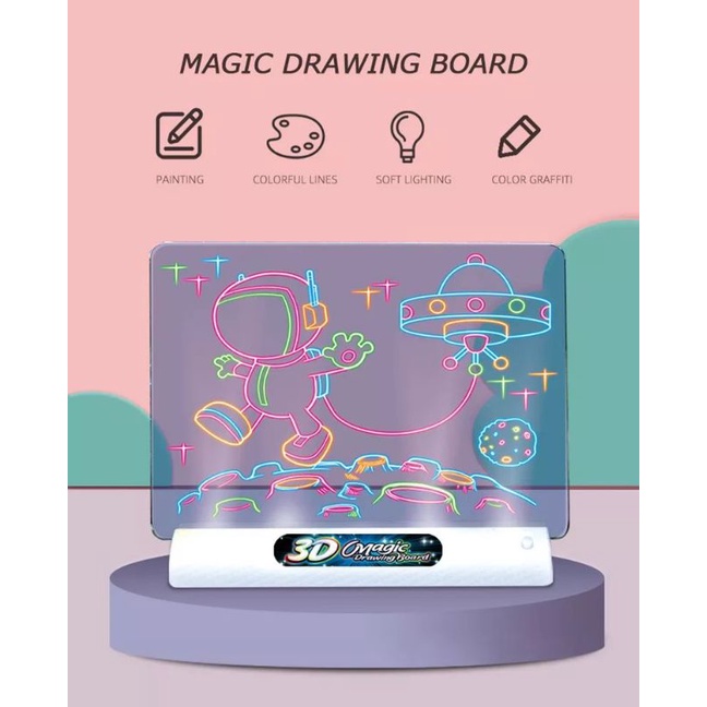 Buku gambar ajaib magic drawing board 3D