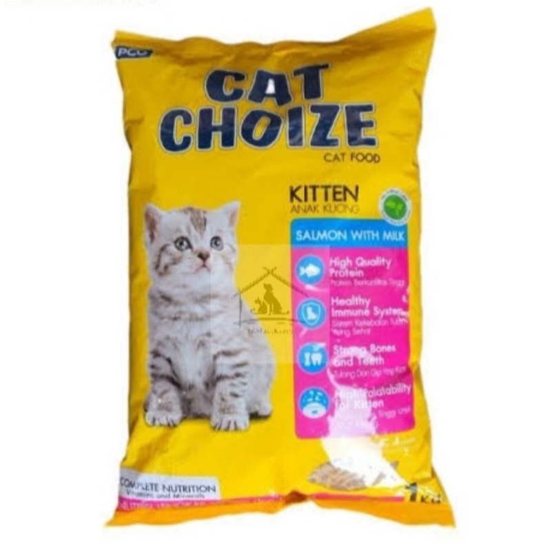 cat choize kitten 1kg freshpack salmon with milk makanan kucing dry cat food kibble