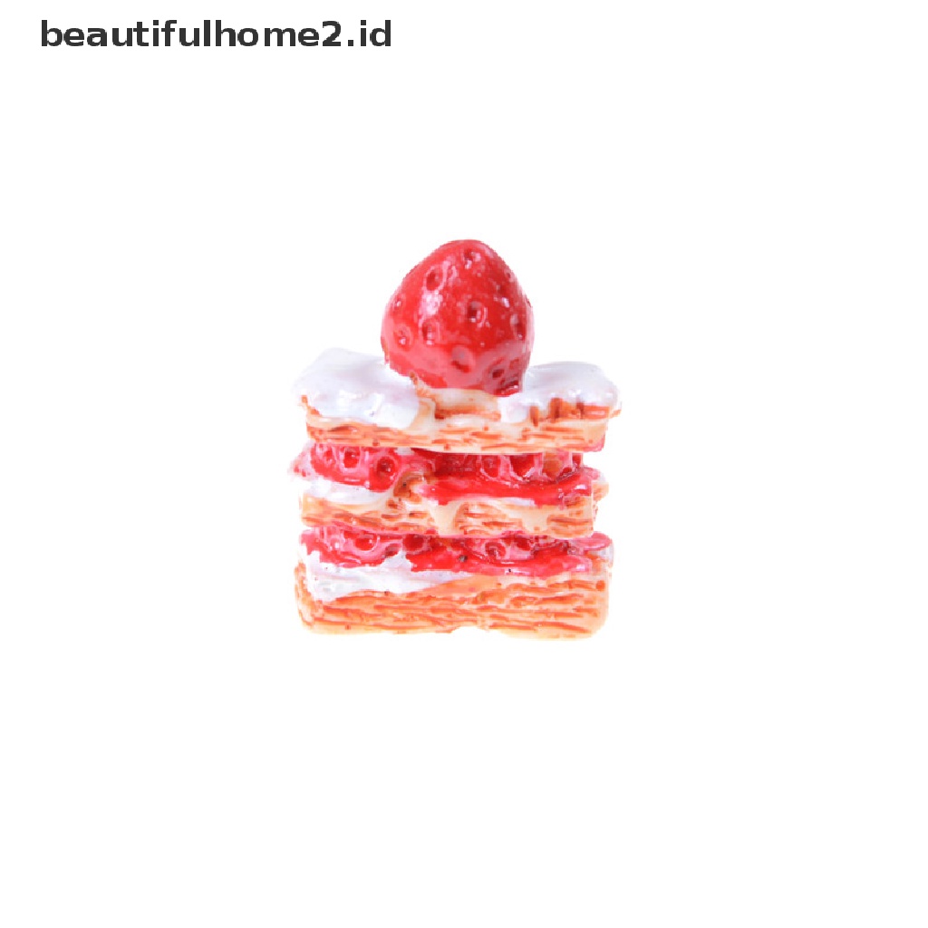 (Beautifulhome2.Id) 5pcs Miniatur Kue Krim Stroberi Untuk Dekorasi Rumah Boneka