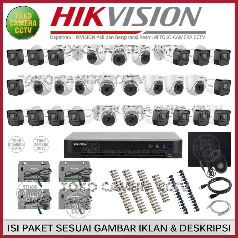 PAKET CCTV HIKVISION 5MP 32 CHANNEL 29 KAMERA