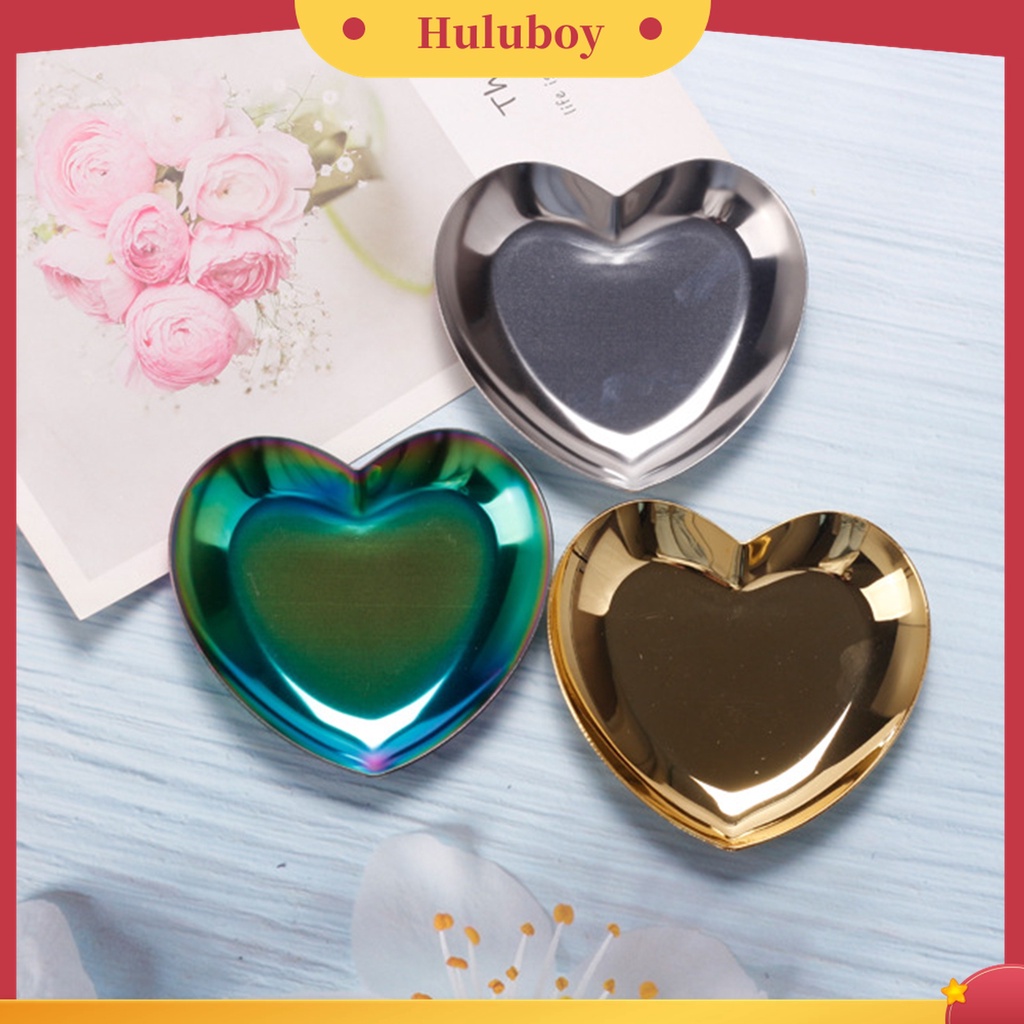 Huluboy Huluboy♡ Palet Display Bentuk Hati Bahan Stainless Steel Untuk Nail Art