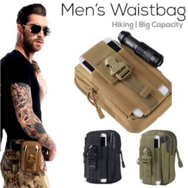 Universal outdoor tas pinggang tactical smartphone gesper molle edc / tas smartphone pinggang