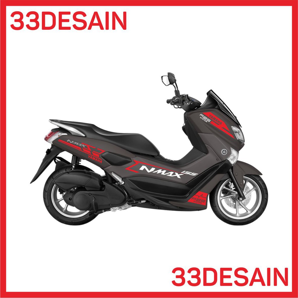 Aksesoris Motor Cutting Stiker Yamaha Nmax Hitam Merah 33Desain Promo