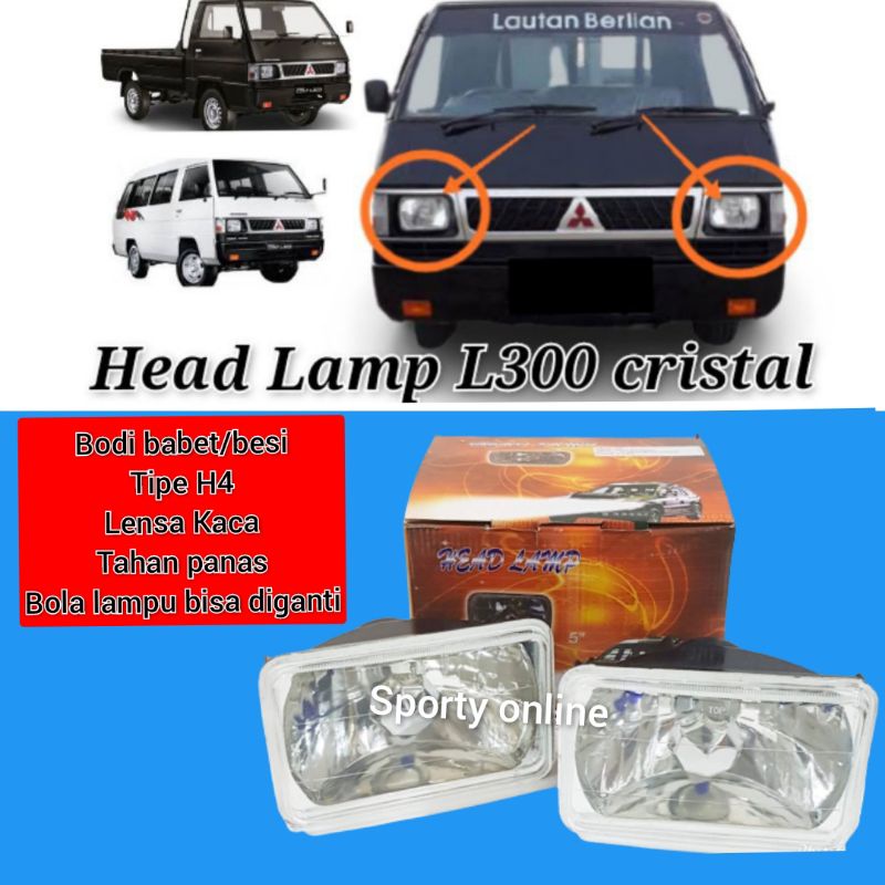 Head lamp lampu besar L300 cristal