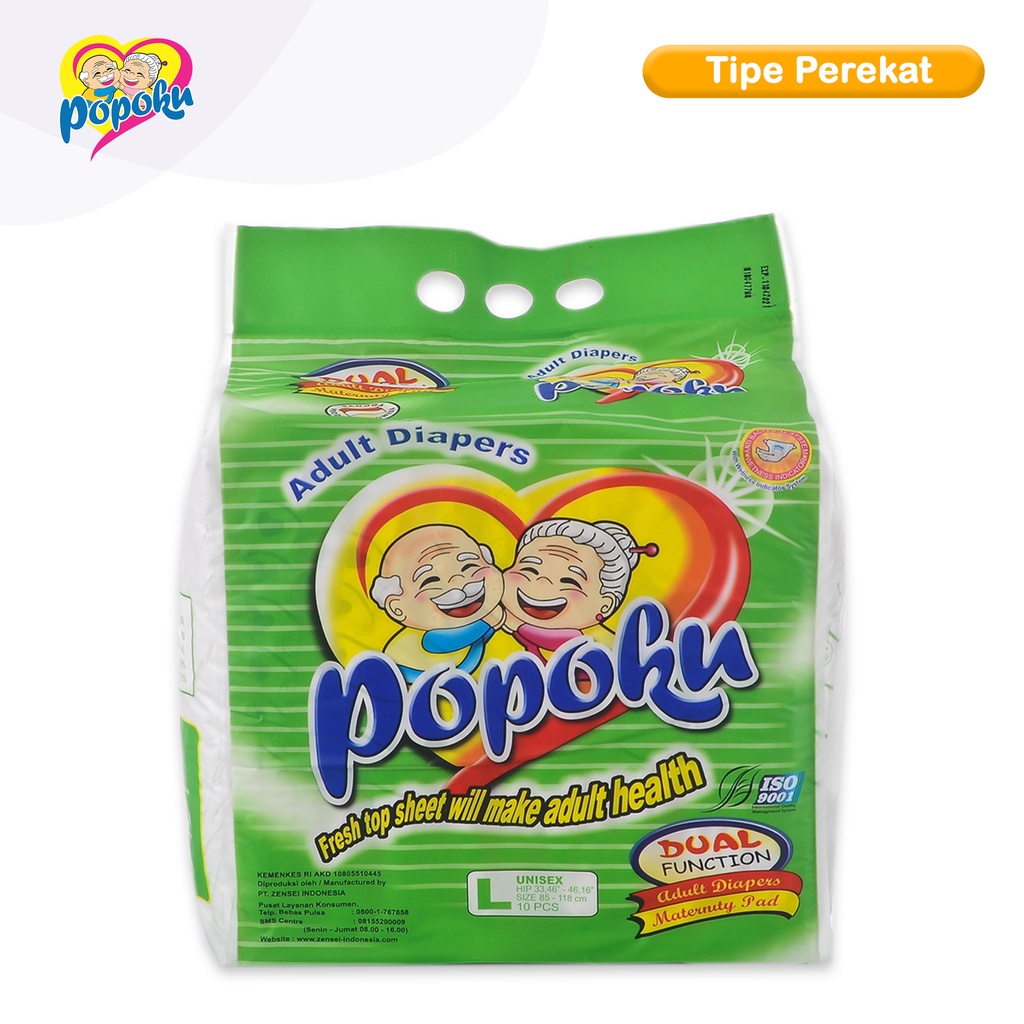 POPOKU POPOK DEWASA PEREKAT (POPOKU ADULT) SIZE L ISI 10 PCS