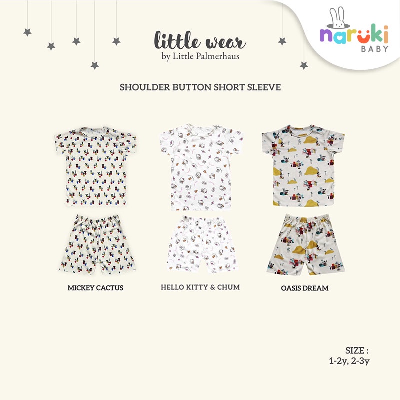 Little Palmerhaus Little Wear Button Shoulder Short Sleeve Piyama Bayi