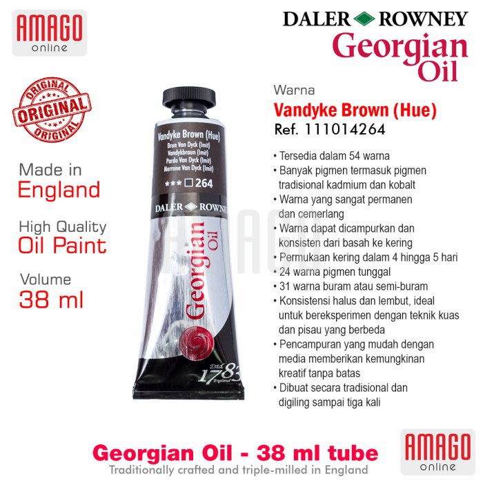 DALER-ROWNEY - GEORGIAN OIL 38 ml - VANDYKE BROWN HUE - 111014264