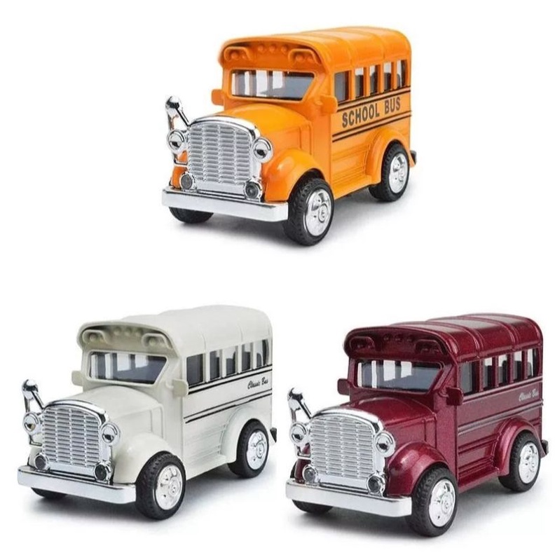 Mainam Diecast Metal Luxurious Bus/ Diecast School Bus - Classic Vintage Car Mobil Jadul Metal