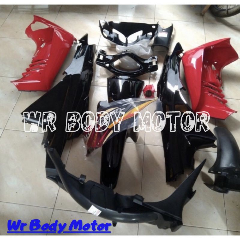 Body Shogun sp 125 Shogun 125 R Full Set Bodi Kasar Halus Warna Merah Hitam