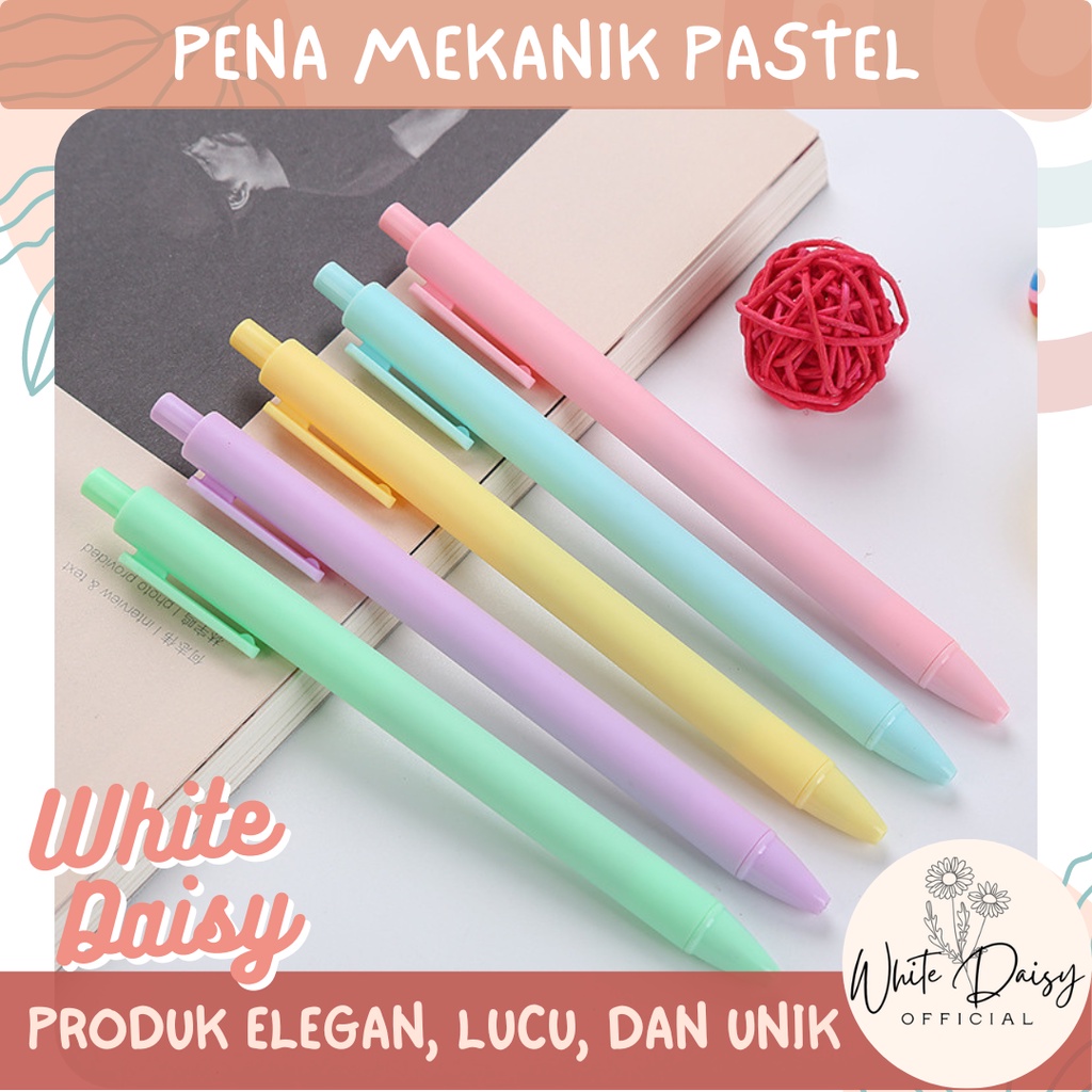 

Pena Mekanik Pastel Macaron Pulpen Cetek Pen Bolpen GelPen Warna Warni Alat Tulis Elegant Murah Unik dan Lucu