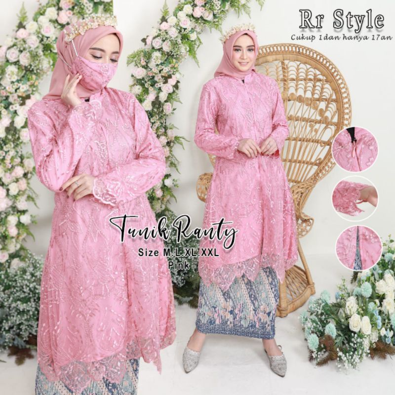 kebaya tunik busui friendly / tunik tulle busui/ stelan kebaya modern/kebaya terlaris