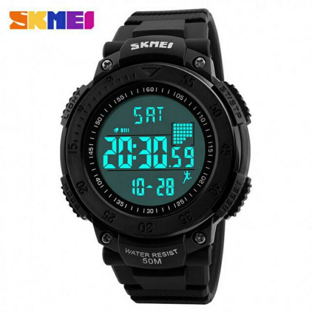 Jam Tangan Pria / SKMEI DG 1238 Men / Jam Tangan Pedometer Digital LED 3D