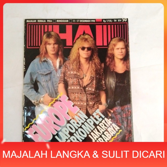 Majalah HAI No.50 Des 1990 Cover EUROPE Langka