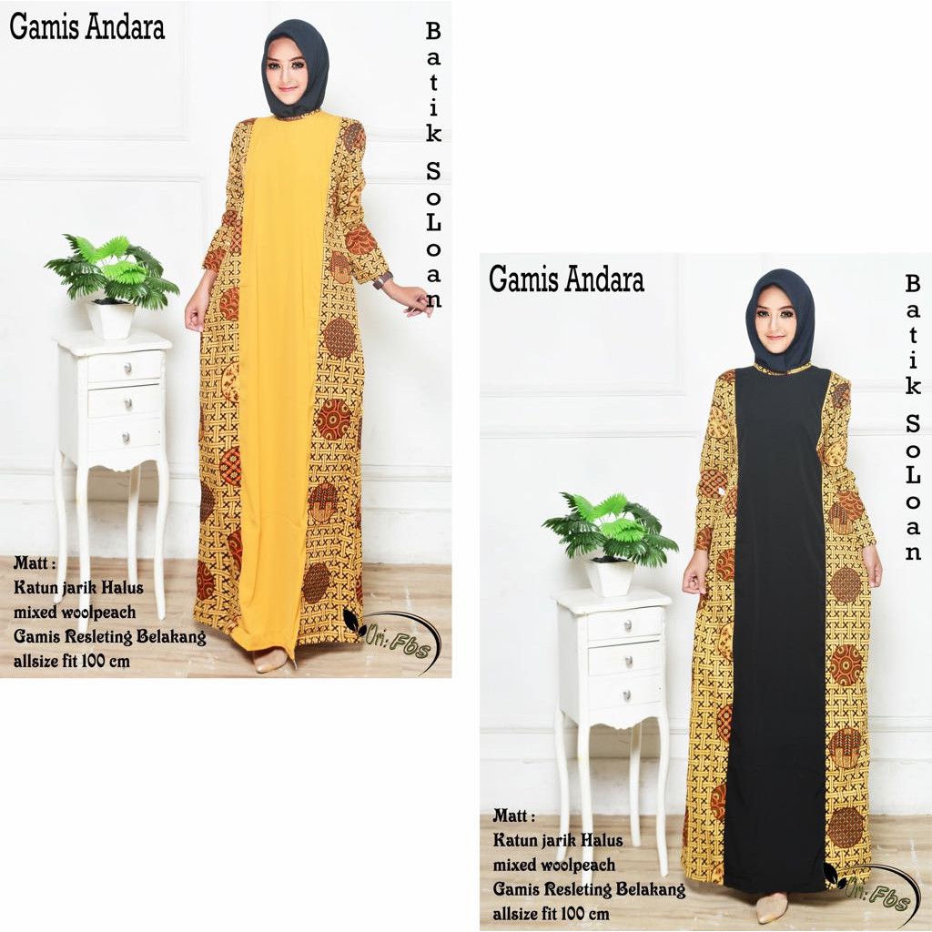 BAJU BATIK WANITA MODEL GAMIS TRENDY ANDARA