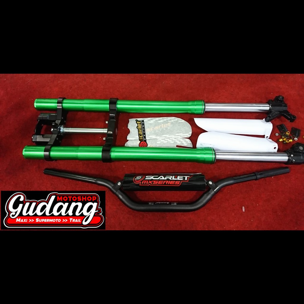 Shock Depan Upsidedown USD Double Adjuster KLX CRF 150L Full Cnc Plus Stang SCARLET MX Series