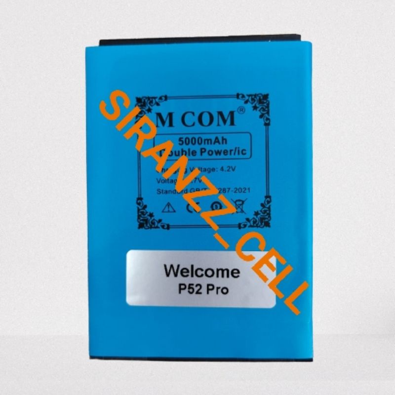 Batrai battre mcom welcome P52 pro Kapasitas 5000 mah