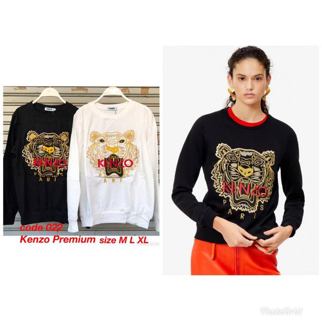 SWEATER KENZO TIGER  BORDIR  PREMIUM QUALITY SIZE M L XL WARNA PUTIH MERAH HITAM