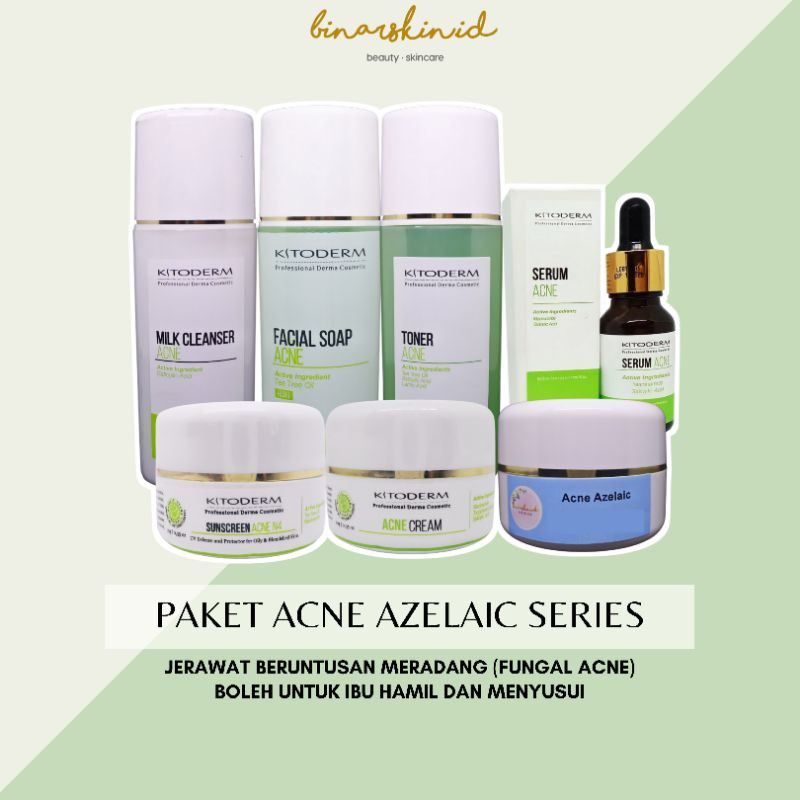 ❤ BINARSKIN ❤ ACNE AZELAIC SERIES BISA UNTUK BUMIL BUSUI Paket Skincare Wajah Glowing Kitoderm