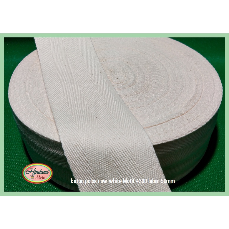 TALI WEBBING MOTIF 4200 LEBAR 50mm KATUN TALI TAS WARNA PUTIH TULANG