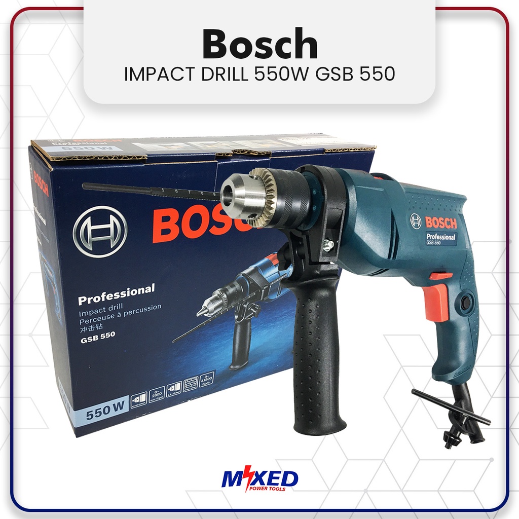 Mesin Bor Tangan Listrik Tembok Beton Bosch GSB 550 / GSB550 Professional