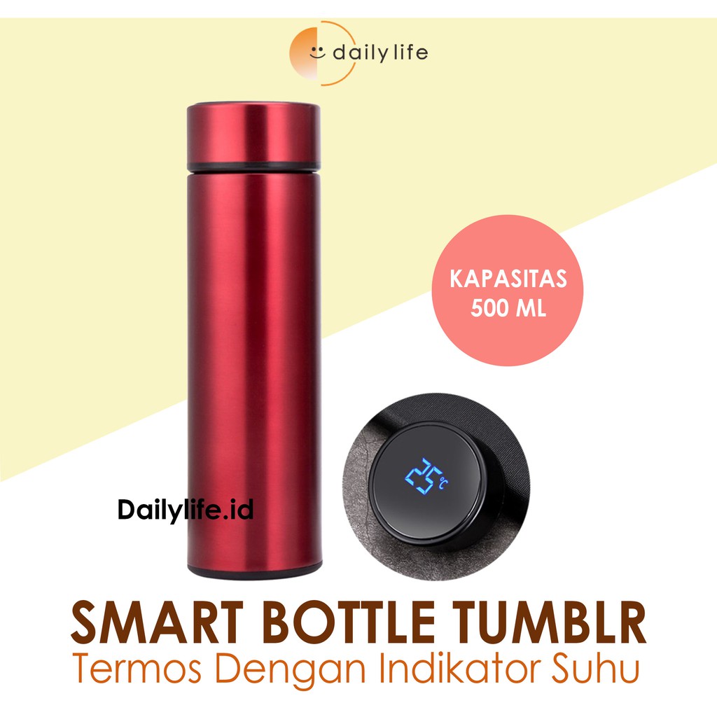 Botol Air Minum Termos Stainless Steel LED Temperatur Digital 500 ml