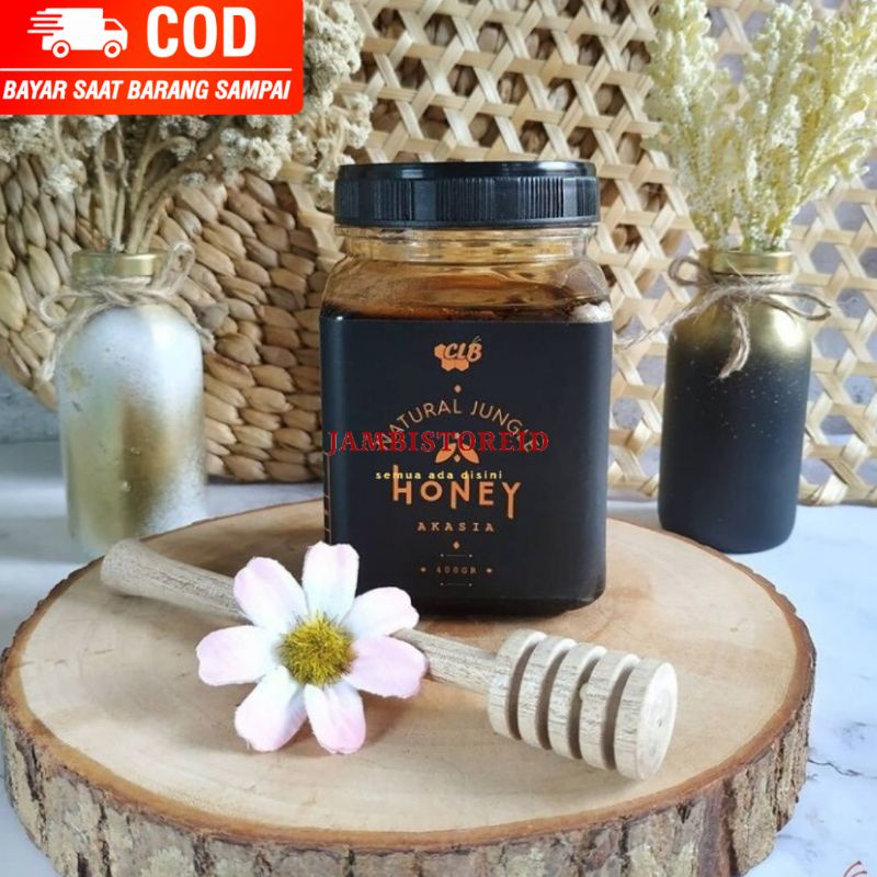 

(JAMBISTOREID) Natural Jungle Organic Honey Madu Akasia 400gram Hutan Asli Original Halal Uji Lab PIRT HKI Jambi Oleh-Oleh