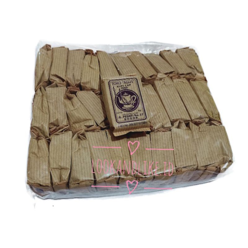 

RB22 Kopi Cap Teko Mini BUNGKUS KERTAS 30 Bungkus x 8gr Tanpa Gula Kopi Bogor Halal Enak dan Harum