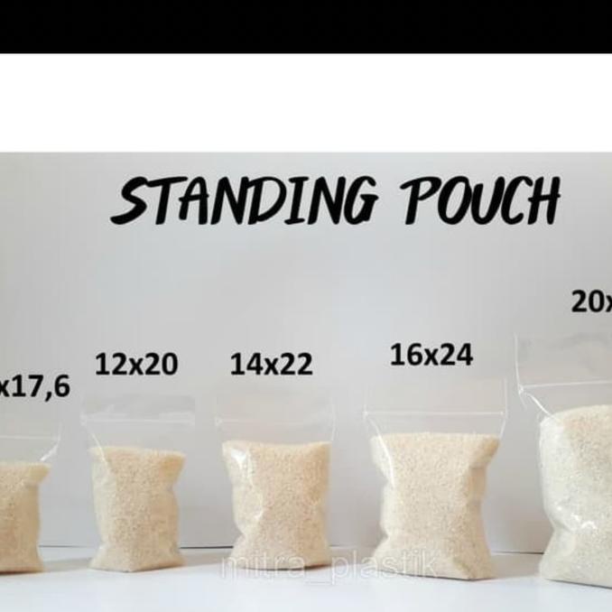 PLASTIK CLIP STANDING POUCH UKURAN 12X20 ISI 50PCS