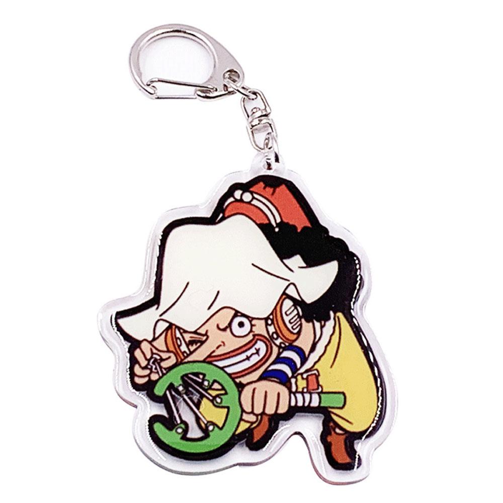 Lanfy Luffy Gantungan Kunci Luffy Zoro Dua Sisi Liontin Scultures Acrylic Key Ring