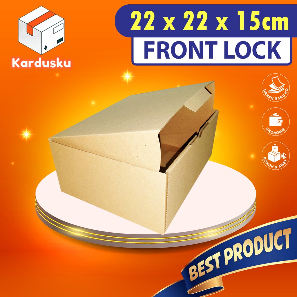 

Kardus Dus uk 22x22x15 cm (ECER) Die Cut Box Kotak Packing Aksesoris Baju Makanan Pizza Hijab Kue