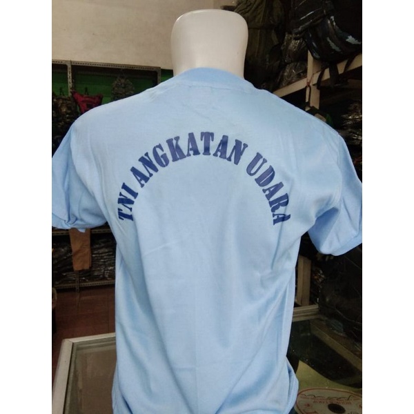 Kaos Biru AU Sablon Punggung