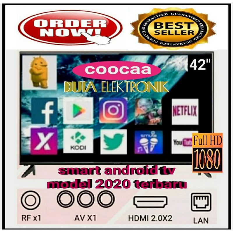 Led Tv Coocaa 42 Inch 42s3g Smart Android Tv 9 0 Netflik Google Mirroring Shopee Indonesia