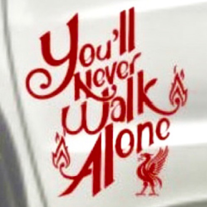 

stiker you Will never walk alone Cutting sticker 10cm 1 pcs warna TERLARIS