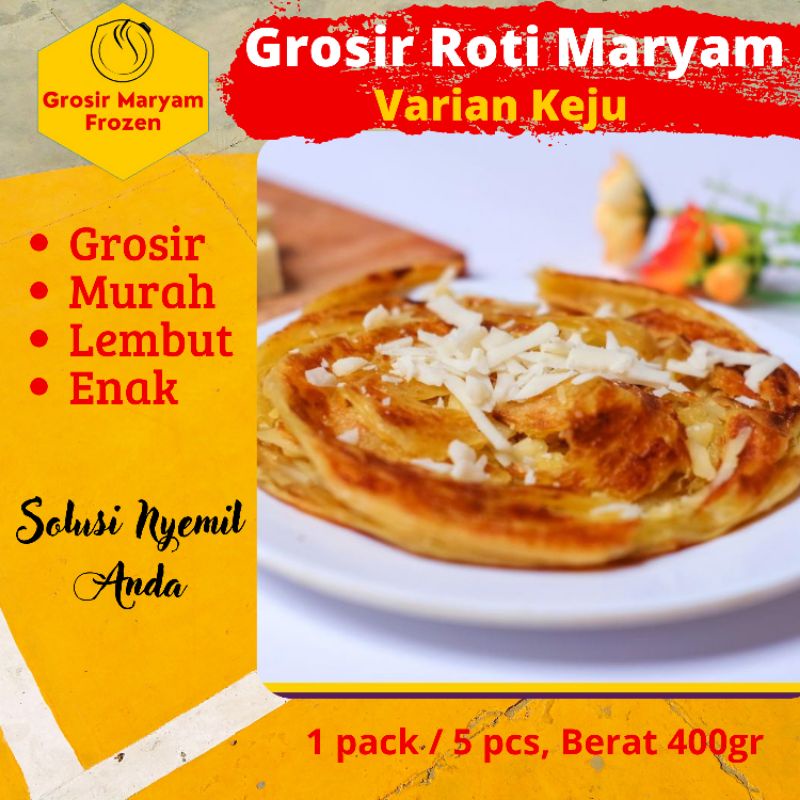 

ROTI MARYAM / KEJU / ROTI CANAI / CANE / FROZEN FOOD / GROSIR / MAKANAN BEKU / CAMILAN SNACK / 1 PACK 5 PCS / MURAH / SURABAYA