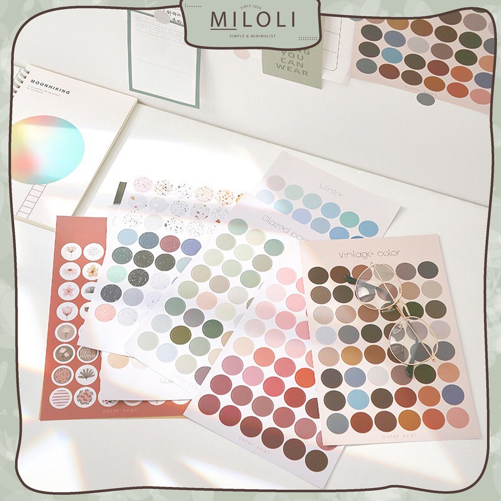 

[MILOLI] Stiker Kertas Dekor MACARON DOTS Paper Sticker DIY Planner Scrapbook - B0002