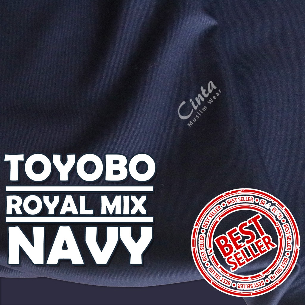 Kain Katun Toyobo Premium Meteran Royal Mix (0,5M) fodu Original Biru Navy
