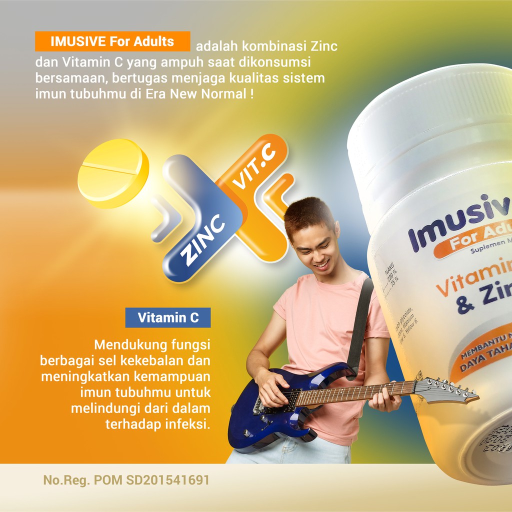 IMUSIVE For ADULTS - 60 tablet / Vitamin Daya Tahan Tubuh / Vitamin C/ Zinc