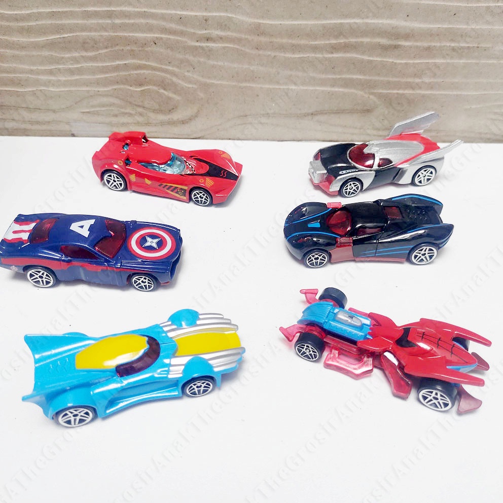 AVENGERS ALLOY CAR 6IN1 DIECAST MOBIL SUPERHERO MINI