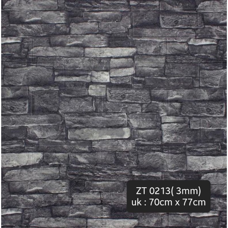 WALLPAPER FOAM 3D TIMBUL BATA ALAM / BATU BATA MERAH MARMER TINGGAL TEMPEL HIASAN PEREKAT DINDING-ZT 0213 RESTOCK