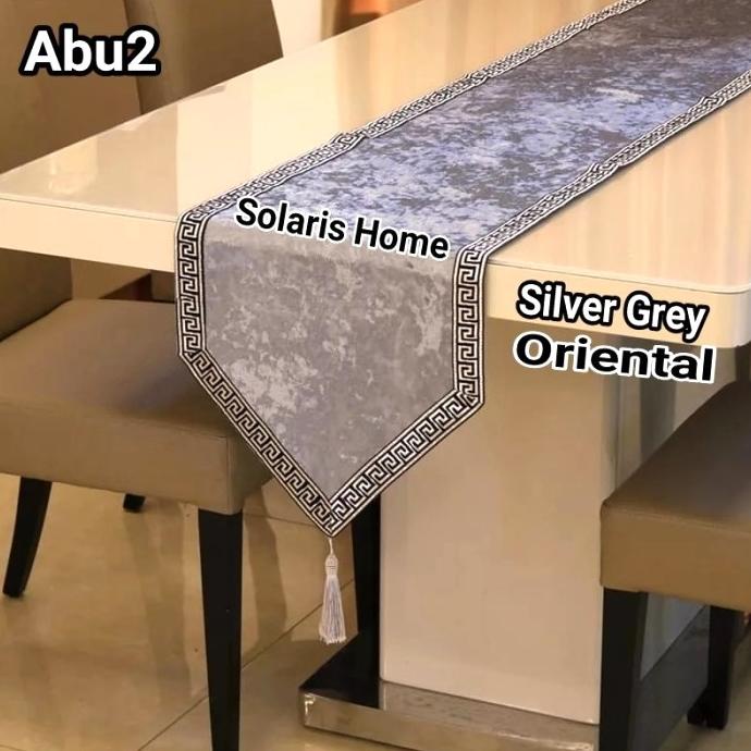 ] Taplak Bludru Panjang 150Cm Runner Meja Tamu Polos Simple Mewah Elegan